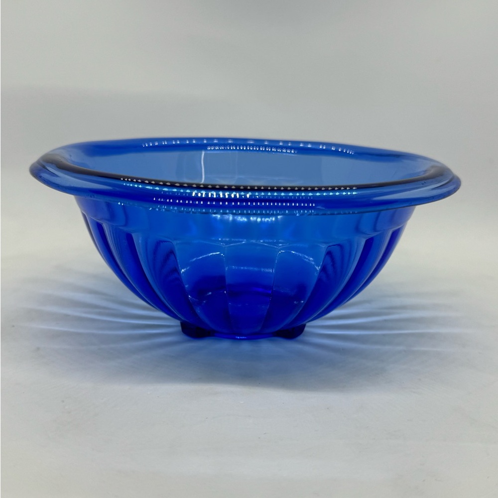 Vintage Hazel Atlas Small Cobalt Blue Pillar Optic Mixing Bowl